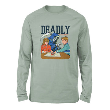 Deadly Games Men/Unisex Drop Shoulder Sweatshirt in Dusty Blue color